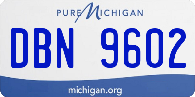 MI license plate DBN9602
