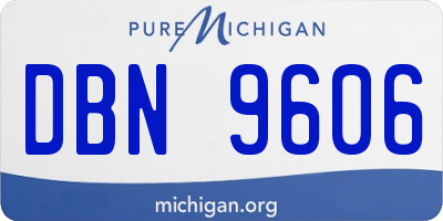 MI license plate DBN9606