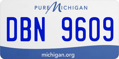 MI license plate DBN9609