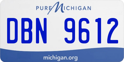 MI license plate DBN9612
