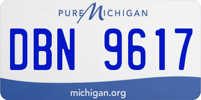 MI license plate DBN9617