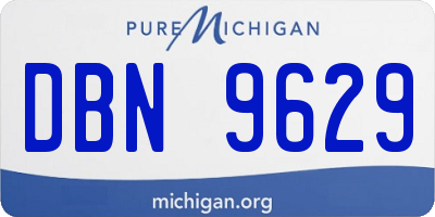 MI license plate DBN9629