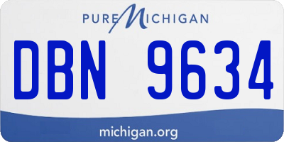 MI license plate DBN9634