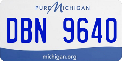 MI license plate DBN9640