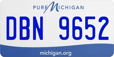 MI license plate DBN9652