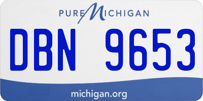 MI license plate DBN9653