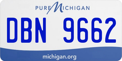MI license plate DBN9662