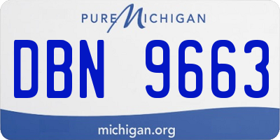MI license plate DBN9663
