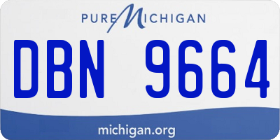 MI license plate DBN9664