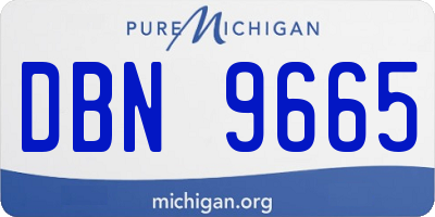 MI license plate DBN9665