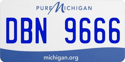MI license plate DBN9666