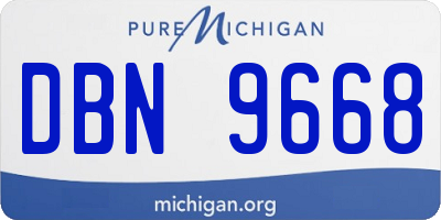 MI license plate DBN9668