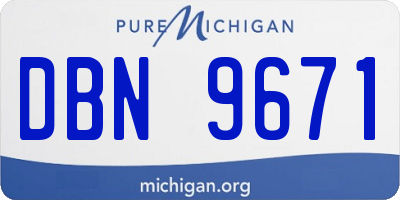 MI license plate DBN9671