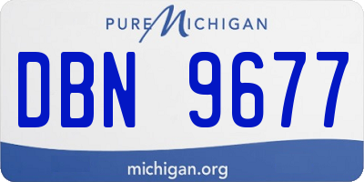 MI license plate DBN9677