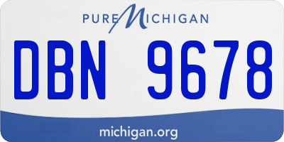 MI license plate DBN9678
