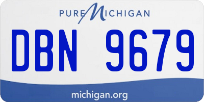 MI license plate DBN9679