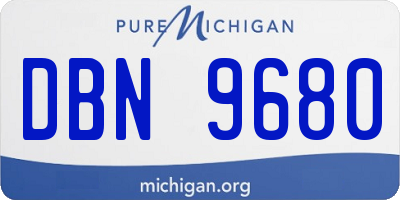 MI license plate DBN9680