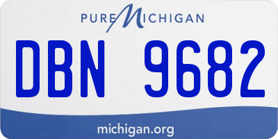 MI license plate DBN9682