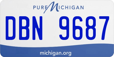 MI license plate DBN9687