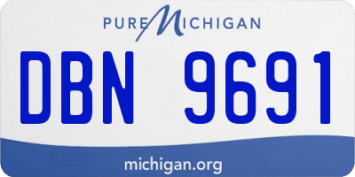 MI license plate DBN9691