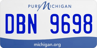 MI license plate DBN9698