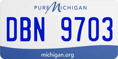 MI license plate DBN9703
