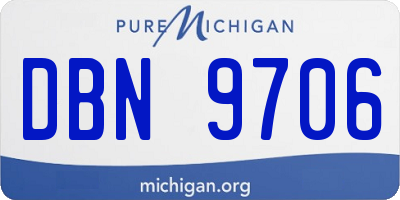 MI license plate DBN9706