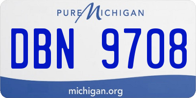 MI license plate DBN9708