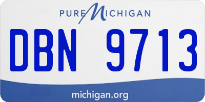 MI license plate DBN9713