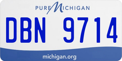 MI license plate DBN9714
