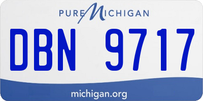 MI license plate DBN9717