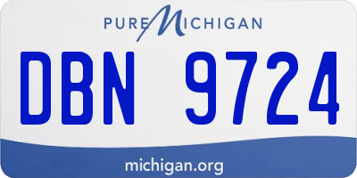 MI license plate DBN9724