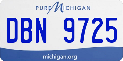 MI license plate DBN9725