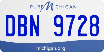 MI license plate DBN9728