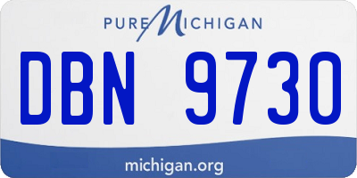 MI license plate DBN9730