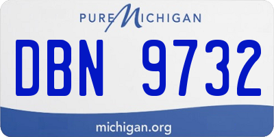 MI license plate DBN9732