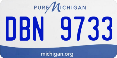 MI license plate DBN9733