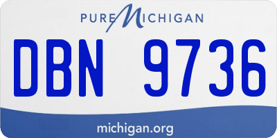 MI license plate DBN9736