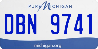MI license plate DBN9741