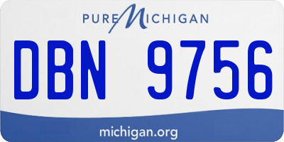MI license plate DBN9756