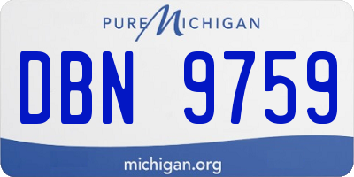 MI license plate DBN9759