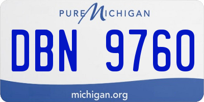MI license plate DBN9760