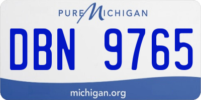 MI license plate DBN9765