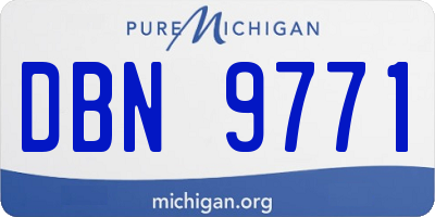 MI license plate DBN9771
