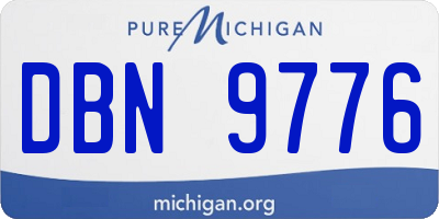MI license plate DBN9776