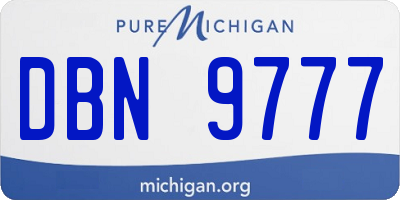 MI license plate DBN9777