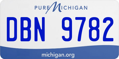 MI license plate DBN9782