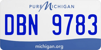 MI license plate DBN9783