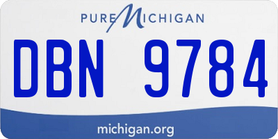 MI license plate DBN9784