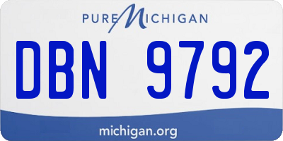MI license plate DBN9792